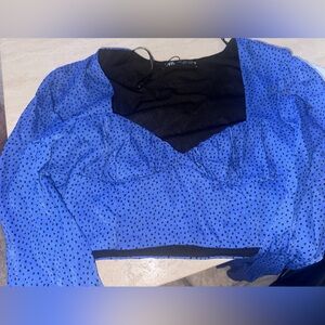 Zara Black and Blue Top
